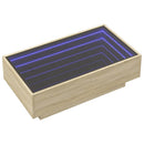 vidaXL sonoma tölgy szerelt fa dohányzóasztal LED-del 90 x 50 x 30 cm