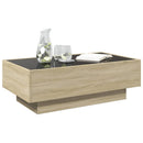 vidaXL sonoma tölgy szerelt fa dohányzóasztal LED-del 90 x 50 x 30 cm