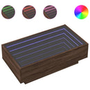 vidaXL barna tölgy szerelt fa dohányzóasztal LED-del 90 x 50 x 30 cm