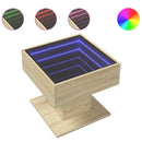 vidaXL sonoma tölgy szerelt fa dohányzóasztal LED-del 50 x 50 x 45 cm