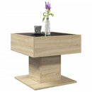 vidaXL sonoma tölgy szerelt fa dohányzóasztal LED-del 50 x 50 x 45 cm