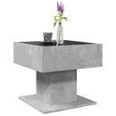vidaXL betonszürke szerelt fa dohányzóasztal LED-del 50 x 50 x 45 cm