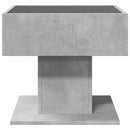 vidaXL betonszürke szerelt fa dohányzóasztal LED-del 50 x 50 x 45 cm