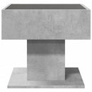 vidaXL betonszürke szerelt fa dohányzóasztal LED-del 50 x 50 x 45 cm