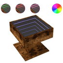 vidaXL füstös tölgy szerelt fa dohányzóasztal LED-del 50 x 50 x 45 cm