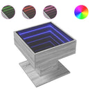 vidaXL szürke sonoma szerelt fa dohányzóasztal LED-del 50 x 50 x 45 cm