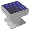 vidaXL szürke sonoma szerelt fa dohányzóasztal LED-del 50 x 50 x 45 cm