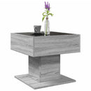 vidaXL szürke sonoma szerelt fa dohányzóasztal LED-del 50 x 50 x 45 cm