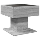 vidaXL szürke sonoma szerelt fa dohányzóasztal LED-del 50 x 50 x 45 cm