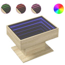 vidaXL sonoma tölgy szerelt fa dohányzóasztal LED-del 70 x 50 x 45 cm