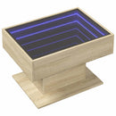 vidaXL sonoma tölgy szerelt fa dohányzóasztal LED-del 70 x 50 x 45 cm