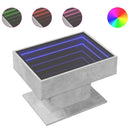 vidaXL betonszürke szerelt fa dohányzóasztal LED-del 70 x 50 x 45 cm