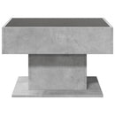 vidaXL betonszürke szerelt fa dohányzóasztal LED-del 70 x 50 x 45 cm
