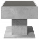 vidaXL betonszürke szerelt fa dohányzóasztal LED-del 70 x 50 x 45 cm