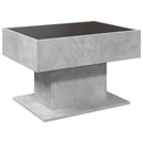 vidaXL betonszürke szerelt fa dohányzóasztal LED-del 70 x 50 x 45 cm