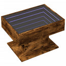 vidaXL füstös tölgy szerelt fa dohányzóasztal LED-del 70 x 50 x 45 cm