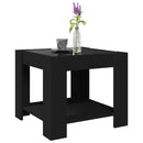 vidaXL fekete szerelt fa dohányzóasztal LED-del 53 x 53 x 45 cm