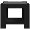 vidaXL fekete szerelt fa dohányzóasztal LED-del 53 x 53 x 45 cm