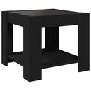 vidaXL fekete szerelt fa dohányzóasztal LED-del 53 x 53 x 45 cm