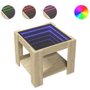 vidaXL sonoma tölgy szerelt fa dohányzóasztal LED-del 53 x 53 x 45 cm