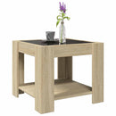 vidaXL sonoma tölgy szerelt fa dohányzóasztal LED-del 53 x 53 x 45 cm