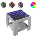 vidaXL betonszürke szerelt fa dohányzóasztal LED-del 53 x 53 x 45 cm