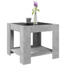 vidaXL betonszürke szerelt fa dohányzóasztal LED-del 53 x 53 x 45 cm