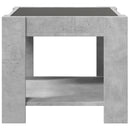 vidaXL betonszürke szerelt fa dohányzóasztal LED-del 53 x 53 x 45 cm