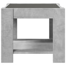 vidaXL betonszürke szerelt fa dohányzóasztal LED-del 53 x 53 x 45 cm