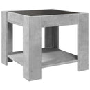 vidaXL betonszürke szerelt fa dohányzóasztal LED-del 53 x 53 x 45 cm