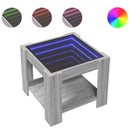 vidaXL szürke sonoma szerelt fa dohányzóasztal LED-del 53 x 53 x 45 cm