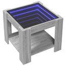 vidaXL szürke sonoma szerelt fa dohányzóasztal LED-del 53 x 53 x 45 cm