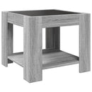 vidaXL szürke sonoma szerelt fa dohányzóasztal LED-del 53 x 53 x 45 cm