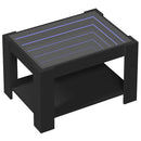 vidaXL fekete szerelt fa dohányzóasztal LED-del 73 x 53 x 45 cm