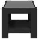 vidaXL fekete szerelt fa dohányzóasztal LED-del 73 x 53 x 45 cm