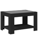 vidaXL fekete szerelt fa dohányzóasztal LED-del 73 x 53 x 45 cm