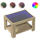 vidaXL sonoma tölgy szerelt fa dohányzóasztal LED-del 73 x 53 x 45 cm