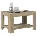 vidaXL sonoma tölgy szerelt fa dohányzóasztal LED-del 73 x 53 x 45 cm