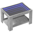 vidaXL betonszürke szerelt fa dohányzóasztal LED-del 73 x 53 x 45 cm
