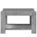 vidaXL betonszürke szerelt fa dohányzóasztal LED-del 73 x 53 x 45 cm