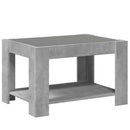 vidaXL betonszürke szerelt fa dohányzóasztal LED-del 73 x 53 x 45 cm