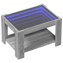 vidaXL szürke sonoma szerelt fa dohányzóasztal LED-del 73 x 53 x 45 cm