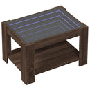 vidaXL barna tölgy szerelt fa dohányzóasztal LED-del 73 x 53 x 45 cm