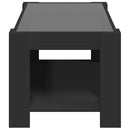 vidaXL fekete szerelt fa dohányzóasztal LED-del 93 x 53 x 45 cm