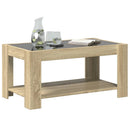 vidaXL sonoma tölgy szerelt fa dohányzóasztal LED-del 93 x 53 x 45 cm