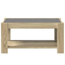 vidaXL sonoma tölgy szerelt fa dohányzóasztal LED-del 93 x 53 x 45 cm