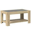 vidaXL sonoma tölgy szerelt fa dohányzóasztal LED-del 93 x 53 x 45 cm