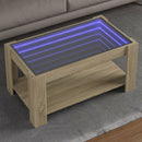 vidaXL sonoma tölgy szerelt fa dohányzóasztal LED-del 93 x 53 x 45 cm