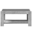 vidaXL betonszürke szerelt fa dohányzóasztal LED-del 93 x 53 x 45 cm