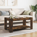 vidaXL füstös tölgy szerelt fa dohányzóasztal LED-del 93 x 53 x 45 cm